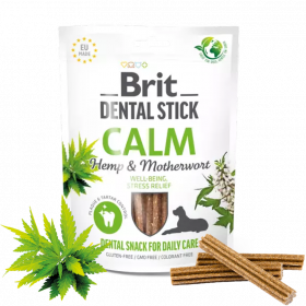 Дентални пръчици Brit Dental Stick Calm with Hemp & Motherwort с коноп и L -триптофан- 7 бр.